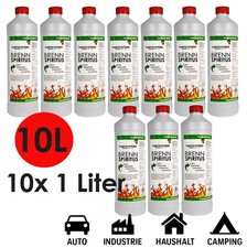 10 x 1L SPIRITUS PREMIUM 100% BIO QUALITÄT INDUSTRIE HAUSHALT REINIGUNG BRENN W