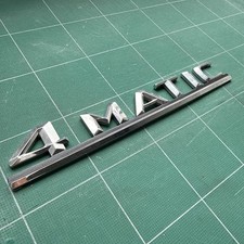 Mercedes Emblem Typenschild 4 MATIC Kunststoff Chrom für W126 W124 zum Kleben