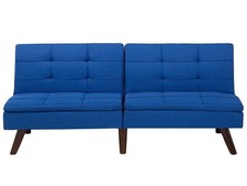 Schlafsofa individuell verstellbare Rückenlehne Polsterbezug blau Ronne