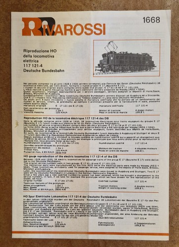 Rivarossi betriebsanleitung - rivarossi,