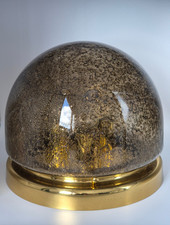 Hillebrand Lampe Bubble Glas Kugel mit Blasensmokey Design Mid-Century Messing