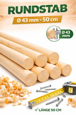 5 Stück Bastel Holzrundstab