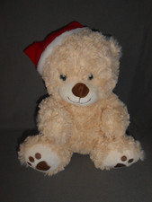 HEUNEC  TEDDYBÄR BÄR  MIT WEIHNACHTSMÜTZE  PLÜSCHTIER KUSCHELTIER