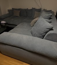 Blaues Webstoff Ecksofa