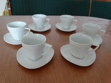 Kaffeetassen Set 6 Pers Untertasse 3eck Porzellan Weiß Wellco Design Van Well -G