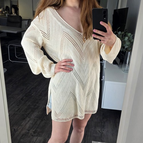 Strickkleid oversize beige - strickkleid,