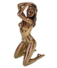 Weiblicher Akt Harmonie Frau kniet bronziert Figur Skulptur Sexy Sex Erotik