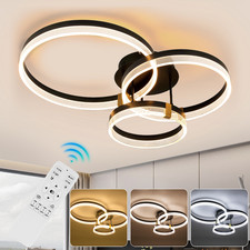 42W LED Deckenlampe Dimmbar Drei Ringe Deckenleuchte Wohnzimmer Schlafzimmer DE