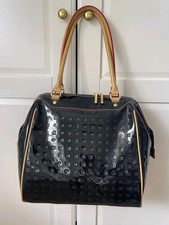 ARCADIA D-Tasche Tragetasche Schultertasche schwarz LACKLEDER - 35x29x17 (BxHxT)