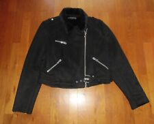 ZARA Kunst-Leder Jacke innen mit Fell-Imitat Größe XL 40/42 Farbe: schwarz TOP