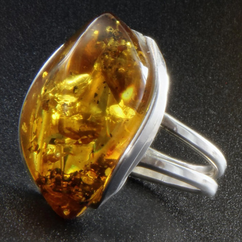 Bernsteinring gelb oval feine - bernsteinring,