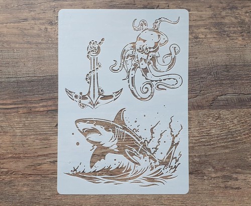 Schablone haifisch octopus - haifisch,