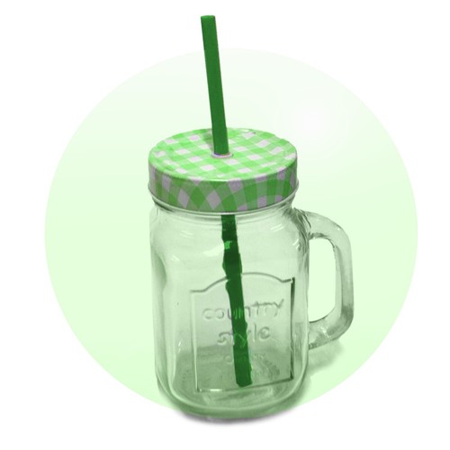 Trinkglas mit strohhalm - trinkglas,