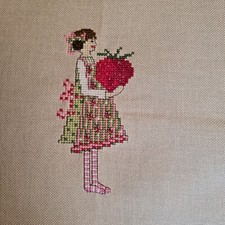 Erdbeerkind (2) Stickbild