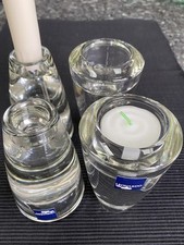 Leonardo Kerzen Teelicht Halter Leuchter 2in1 Set (4 Stück) Glas massiv ca.2166g