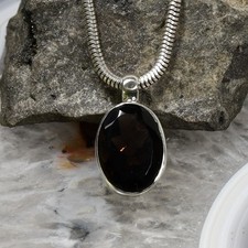 Rauchquarz Anhänger, 925er