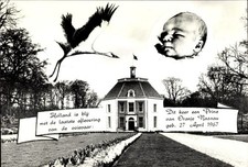 Ak Prinz Wilhelm Alexander als Baby, geboren im Jahre 1967, Storch - 2915413