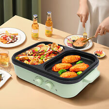 1300W 2 IN1 Elektrogrill Grillpfanne Hot Pot Elektrisch Kochtopf Mit Grillbereic