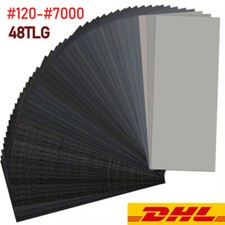 Profi Schleifpapier Set 120-7000 Körnung 48 Stück für Nass und Trocken Holzmöbel