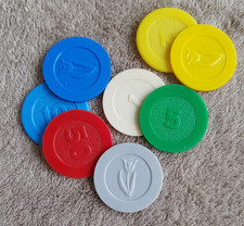 DDR Spiel Chips - Plastik, rund mit Blume - Ø ca. 32 mm - Auswahl