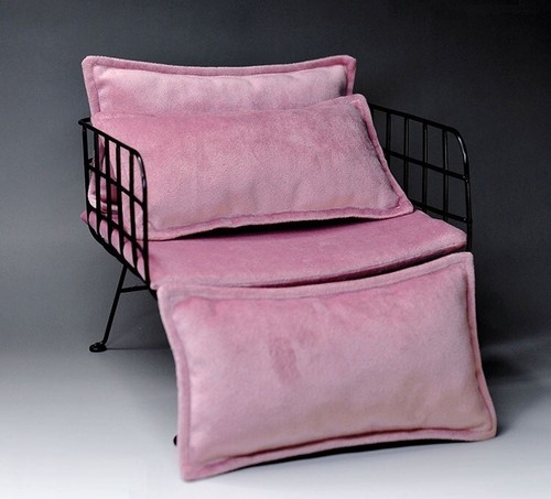 Sessel rosa stoff metall 5tlg - rosa,