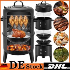 3 in 1 Räucherofen Räuchertonne Räucherschrank Grill Ofen Smoker mit Thermometer