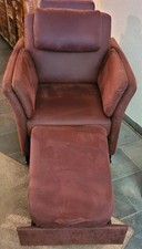 Set Hochwertiger Sessel mit Fußteil  Bordeaux + 2er Couch türkis Neuwertig