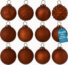 Weihnachtskugeln 12er Set Glas Christbaumkugeln Christbaumschmuck Farbe Wählbar