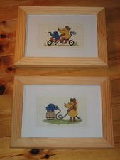 2 Bilder gestickt Sendung mit der Maus Elefant Stickbilder mit Rahmen Kinder
