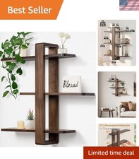 Wandregal Holz Walnussfarbe