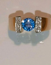 Gold Ring Unikat mit Ceylon Saphir und Diamanten