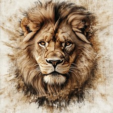 Wandbild Löwe Portrait Deko