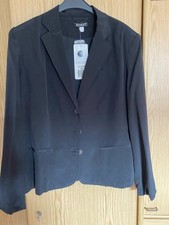 Schwarzer Seiden-Blazer der