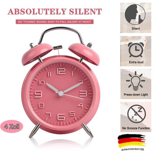 Doppelglockenwecker rosa mit - doppelglockenwecker,