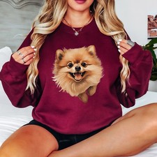 Pomeranian Dog Animals Damen Sweatshirt Happy Pet Pullover