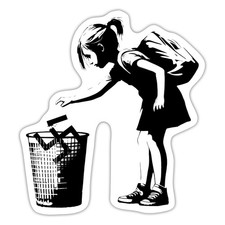 FCK NZS Ab In Den Eimer Banksy Art Aufkleber Sticker, max. 10 x 10 cm