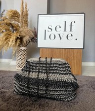 Handgemachte Flechttasche Dame Häkel Tasche – Boho Style Unikat Clutch Tasche