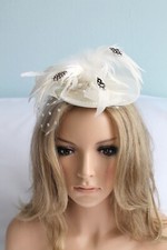 Damen Headpiece Fascinator Hütchen Haarschmuck Federschmuck Brautkleid neu