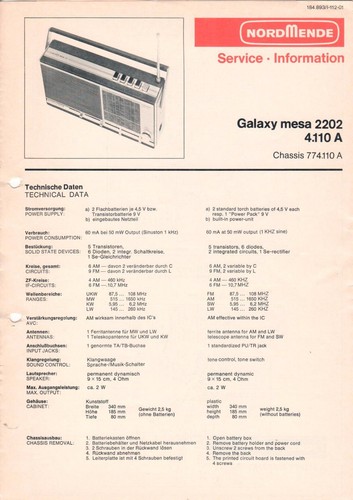 Nordmende galaxy mesa 2202 - -,