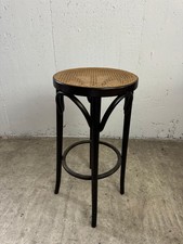 Antiker Bugholz Hocker mit Wiener Geflecht | Höhe 75 cm | Vintage Original 