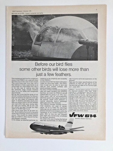 1970 flugzeug werbung vfw 614 - 1970,
