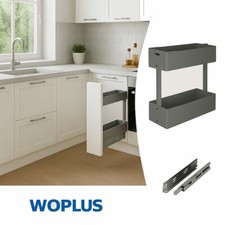 Schrankauszug Küche  2 Etagen 150–200mm Softclose WOPLUS Anthrazit oder Weiß