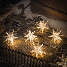 esotec Solar Deko-Lichterkette mit 10 Adventssternen Sternenhimmel Sterne 102579