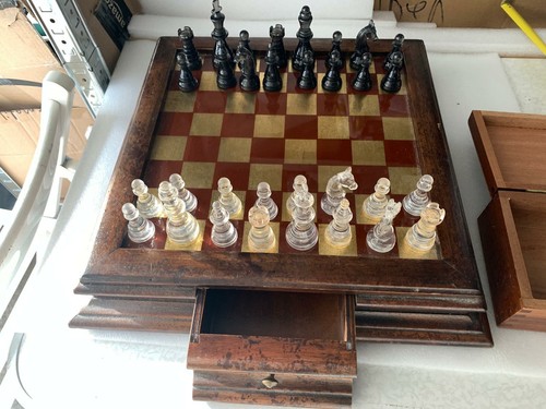 Vintage schachspiel kasten - vintage,