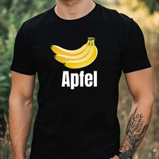 T-Shirt Herren Apfel Banane Witz Motiv Baumwolle Größe XS bis 5XL