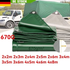 Abdeckplane Wasserdicht 670G PVC Schutzplane mit ösen UV-Beständig Reißfest LKW