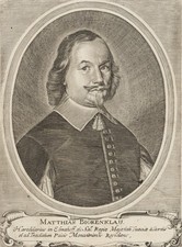M. MERIAN (1593-1650), Portrait des Mathias Biörenclou, Kupferstich Barock