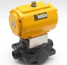 EL-O-MATIC PD60 Pneumatischer Stellantrieb 3-Wege Kugelhahn Hydraulik DN25 PN100