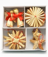 100 Weihnachtsanhänger Stroh