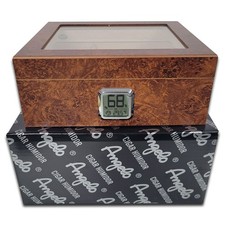 Humidor Gastrohumidor Set | für 50 Zigarren, Sichtfenster, Digitales Hygrometer